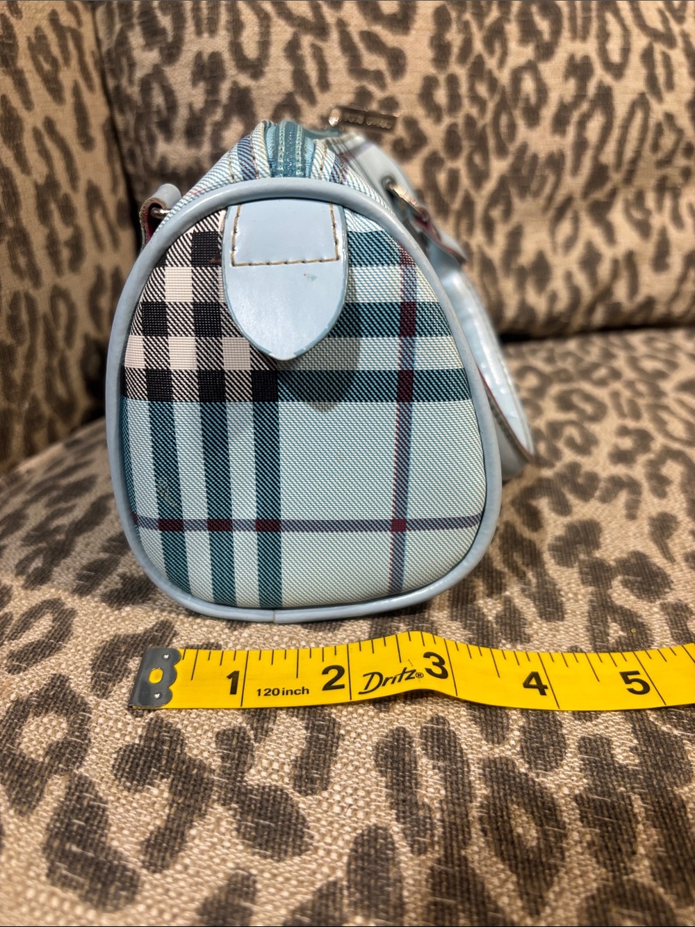Rare! Burberry blue label mini top handle tartan plaid patent leather handle y2k - Picture 15 of 16